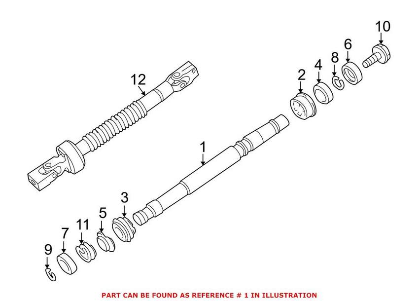 BMW Steering Shaft - Upper 32311159160